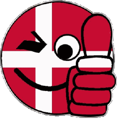 Bandiere Europa Danimarca Faccina - OK 