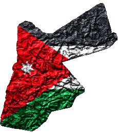 Drapeaux Asie Jordanie Carte 