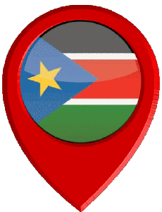 Fahnen Afrika Südsudan Standort-Pin 