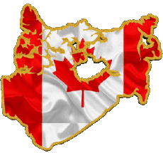 Fahnen Amerika Kanada Carte 