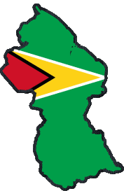 Drapeaux Amériques Guyana Carte 