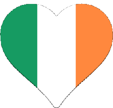 Drapeaux Europe Irlande Coeur 
