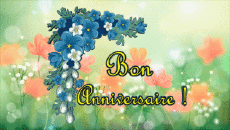 Nachrichten Französisch Bon Anniversaire Floral Animierter Hintergrund 001 