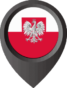 Flags Europe Poland Location Pin 