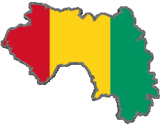 Banderas África Guinea Mapa 