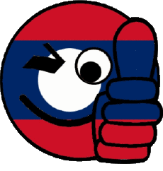 Drapeaux Asie Laos Smiley - OK 
