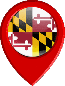 Drapeaux Amériques U.S.A - Etats Maryland Epingle de Localisation 
