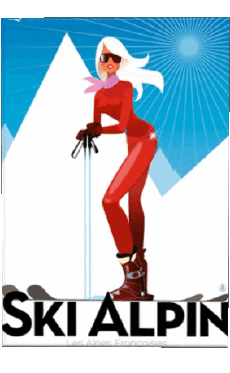 Humor -  Fun Retro Poster - Orte France Alpes 