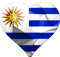Fahnen Amerika Uruguay Herz 