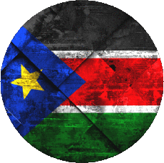 Drapeaux Afrique Soudan Sud Rond 