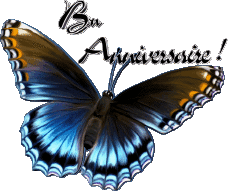 Mensajes Francés Bon Anniversaire Papillons 006 