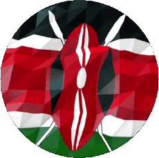Drapeaux Afrique Kenya Rond 