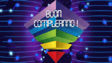 Nachrichten Italienisch Buon Compleanno Astratto - Geometrico Animierter Hintergrund 003 