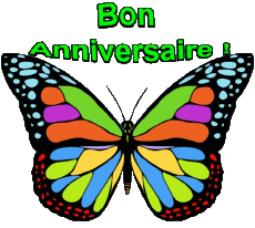 Nachrichten Französisch Bon Anniversaire Papillons 002 