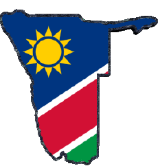Bandiere Africa Namibia Carta Geografica 