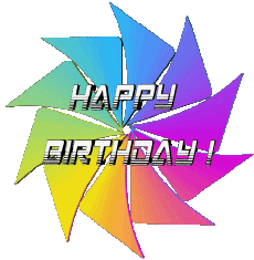 Messages Anglais Happy Birthday Abstract - Geometric Fond Transparent 016 