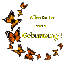 Messages German Alles Gute zum Geburtstag Schmetterlinge 009 