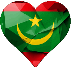 Bandiere Africa Mauritania Cuore 