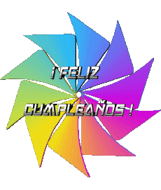 Mensajes Español Feliz Cumpleaños Abstracto - Geométrico Fondo transparente 016 