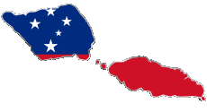 Bandiere Oceania Samoa Carta Geografica 
