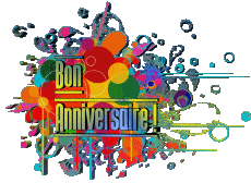 Messages French Bon Anniversaire Abstrait - Géométrique Transparent Background 008 