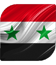 Drapeaux Asie Syrie Carré 