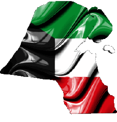 Fahnen Asien Kuwait Karte 