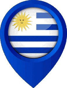 Flags America Uruguay Location Pin 
