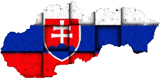 Drapeaux Europe Slovaquie Carte 