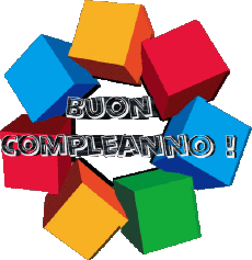 Nachrichten Italienisch Buon Compleanno Astratto - Geometrico Transparenter Hintergrund 004 