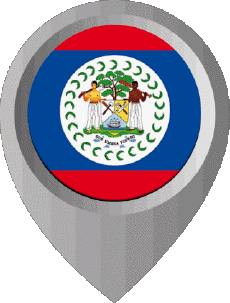 Flags America Belize Location Pin 