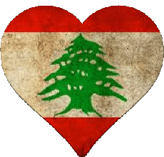 Fahnen Asien Libanon Herz 