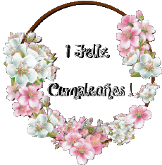 Nachrichten Spanisch Feliz Cumpleaños Floral Transparenter Hintergrund 017 