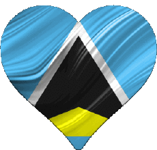 Flags America St. Lucia Heart 