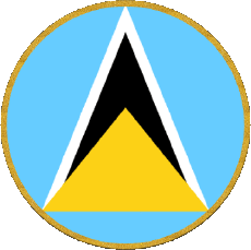 Drapeaux Amériques Sainte Lucie Rond 