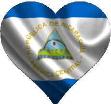 Drapeaux Amériques Nicaragua Coeur 