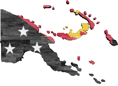 Fahnen Ozeanien Papua Neu-Guinea Karte 