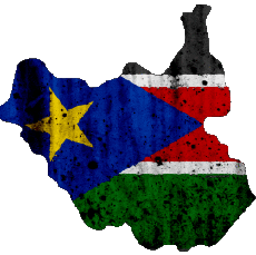 Drapeaux Afrique Soudan Sud Carte 