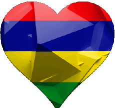 Flags Africa Mauritius Heart 