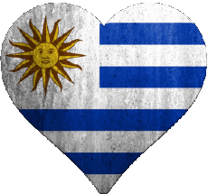 Fahnen Amerika Uruguay Herz 