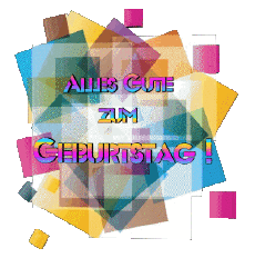 Messages Allemand Alles Gute zum Geburtstag Zusammenfassung - geometrisch Fond Transparent 015 