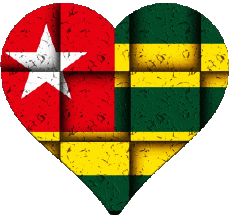 Fahnen Afrika Togo Herz 