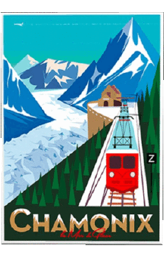 Humor - Fun Carteles retro - Lugares France Chamonix 