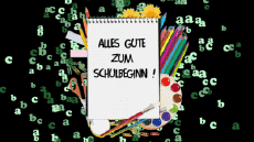 Messagi Tedesco Alles Gute zum Schulbeginn Sfondo animato 004 