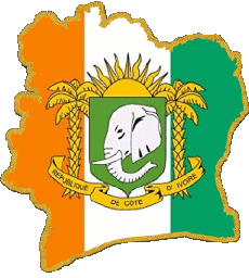 Fahnen Afrika Elfenbeinküste Karte 