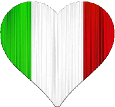 Drapeaux Europe Italie National Coeur 