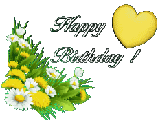 Messages English Happy Birthday Floral Transparent Background 010 