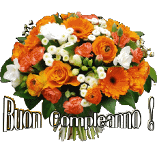 Mensajes Italiano Buon Compleanno Floreale Fondo transparente 006 