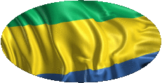 Flags Africa Gabon Oval 01 