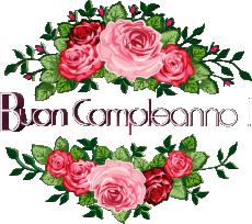 Mensajes Italiano Buon Compleanno Floreale Fondo transparente 014 